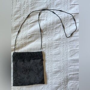 Extra Small Vintage Black Lace Beaded Formal Purse